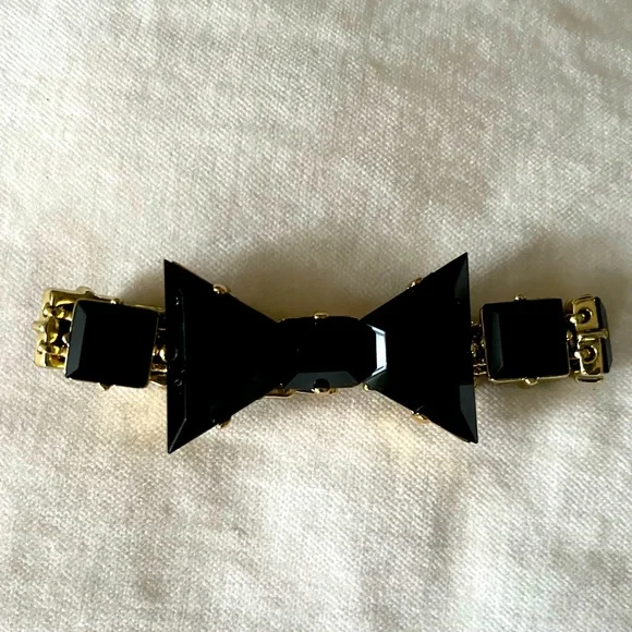 RARE KATE SPADE BLACK TIE OPTIONAL CRYSTAL BRACELET - Picture 4 of 5